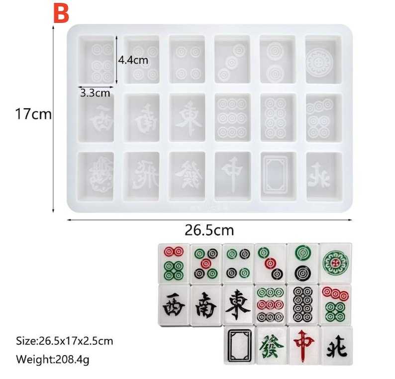 Mahjong Silicone Molds-Epoxy Mahjong Tiles Resin Mold-Silicone Mahjong Mold-Board Game Resin Mold-Epoxy Resin Mahjong Mould-Mahjong Mold image 4