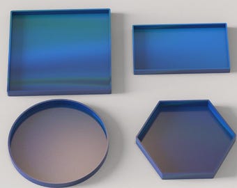 Large Tray Silicone Mold-Round/Hexagon/Rectangle/Square Plate Base Tray Resin Mold-Jewelry Storage Tray Mold-Jesmonite Concrete Tray Mold