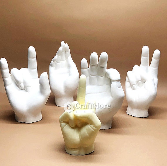 Candela del dito medio Stampo-Gesto creativo Candela Silicone Mold-Silicone  Candle Mold-Finger Plaster Mold-Scented Candle Mold -  Italia