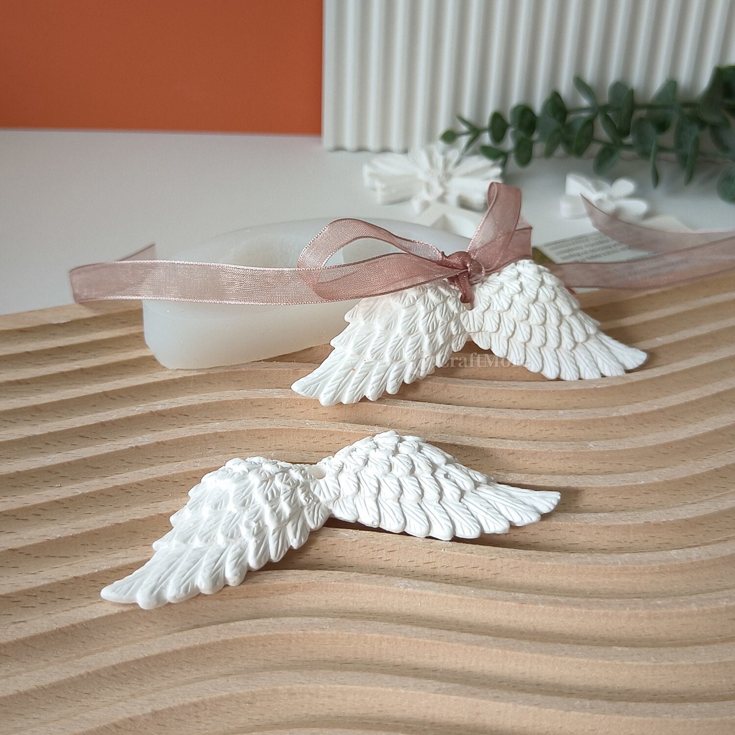 2 Engelsflügel Aus Gänsefedern – 12,5 X 14 Cm, Mit Aufhängebändchen, Ideal Für Weihnachten & Märchen-Deko