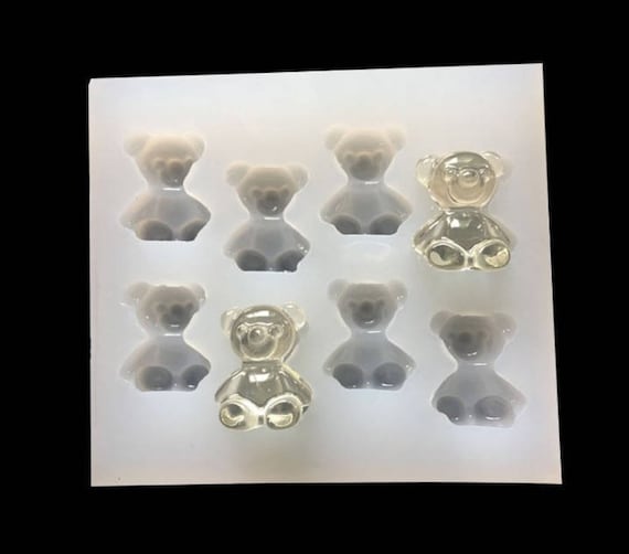 Cartoon bear silicone pendant Mold Cabochon mold - resin earring Mold- Resin pendant mold - for Jewelry Making diy - Resin craft Mold