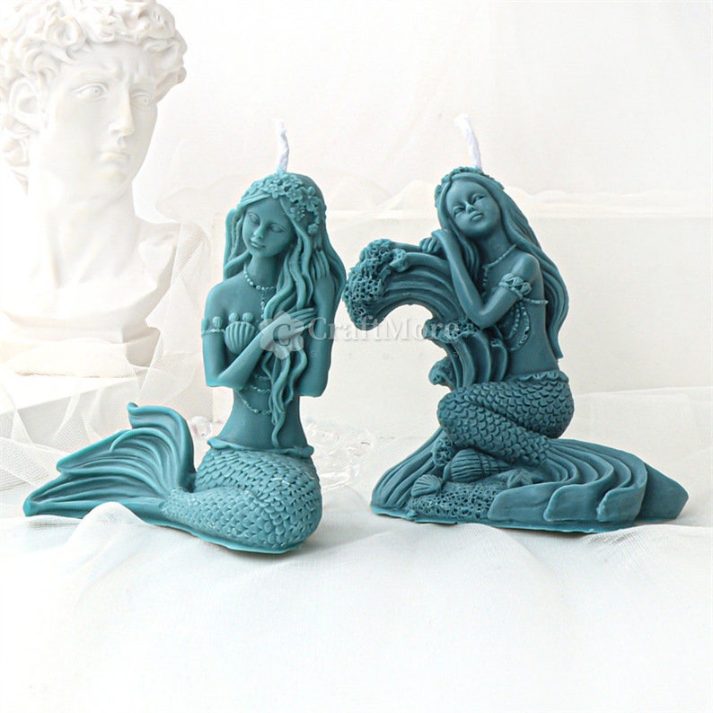 3D Mermaid Candle Moldscented Candle Silicone Moldsea Etsy