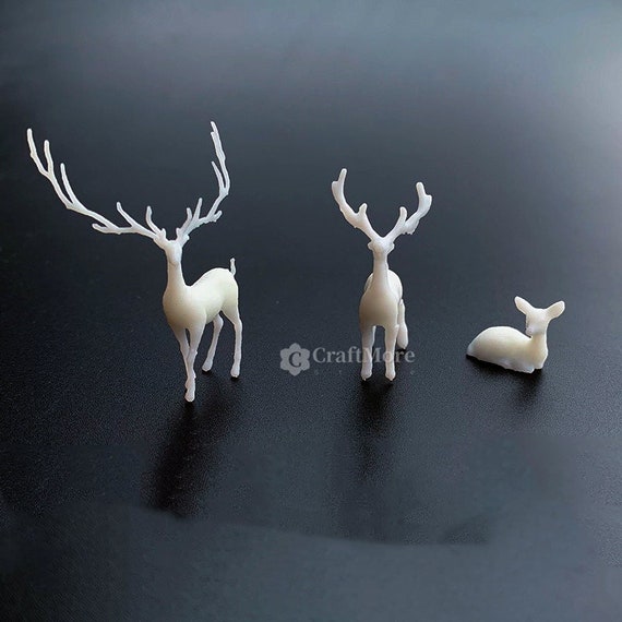 3D Elk Model-Mini Elk Model Fillers For Silicone Mold-Cute Deer Filling Materials for Epoxy Resin Mold-DIY Deer Micro Landscape Decor