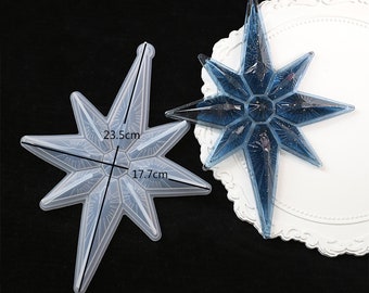 Stampo In Silicone A Forma Di Stella A 8 Punte - 5 Misure Diverse Per Resina E Gesso - LOVELEGIS