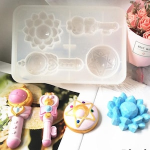 Sailor moon Magic wand silicone mold.Making key pendant silicone mold.Aromatherapy plaster mould