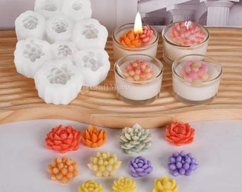 7 Cavity Succulent Mold - Silicone Candle & Soap Making Mold For DIY Crafts