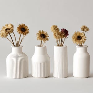 Silikonform för blomvas - Randig vas, hartsform - 4 stilar, betong, cement, enkel vasform - jesmonitgips, modern vasdekorationsform