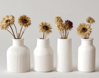 Vase à fleurs en silicone - Moule en résine pour vase à rayures - Moule pour vase simple en ciment et béton - Moule décoratif pour vase moderne en plâtre jesmonite
