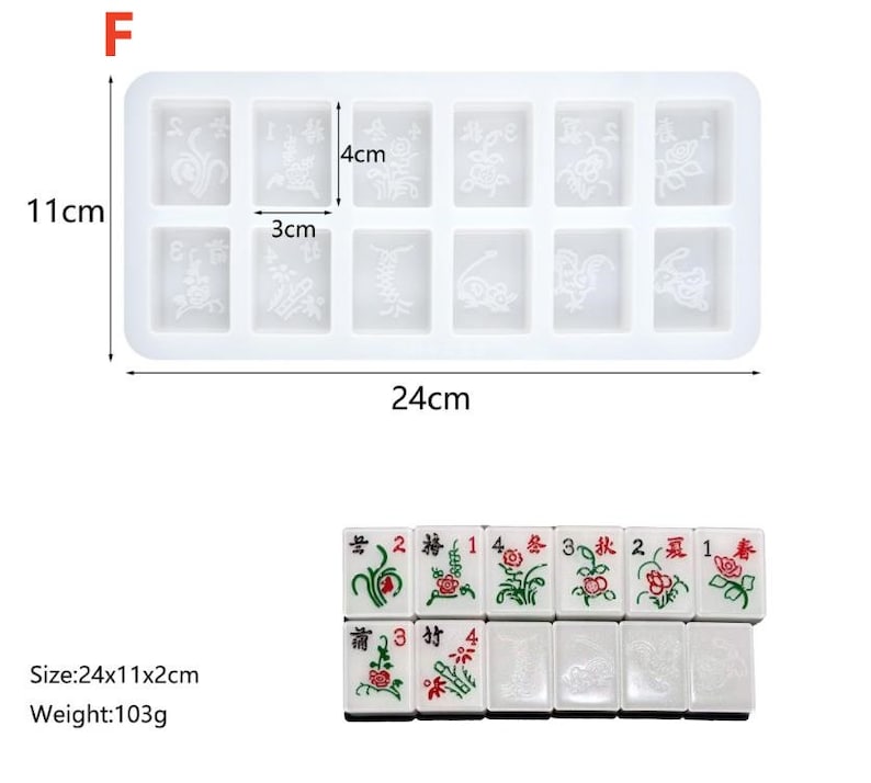 Mahjong Silicone Molds-Epoxy Mahjong Tiles Resin Mold-Silicone Mahjong Mold-Board Game Resin Mold-Epoxy Resin Mahjong Mould-Mahjong Mold image 8