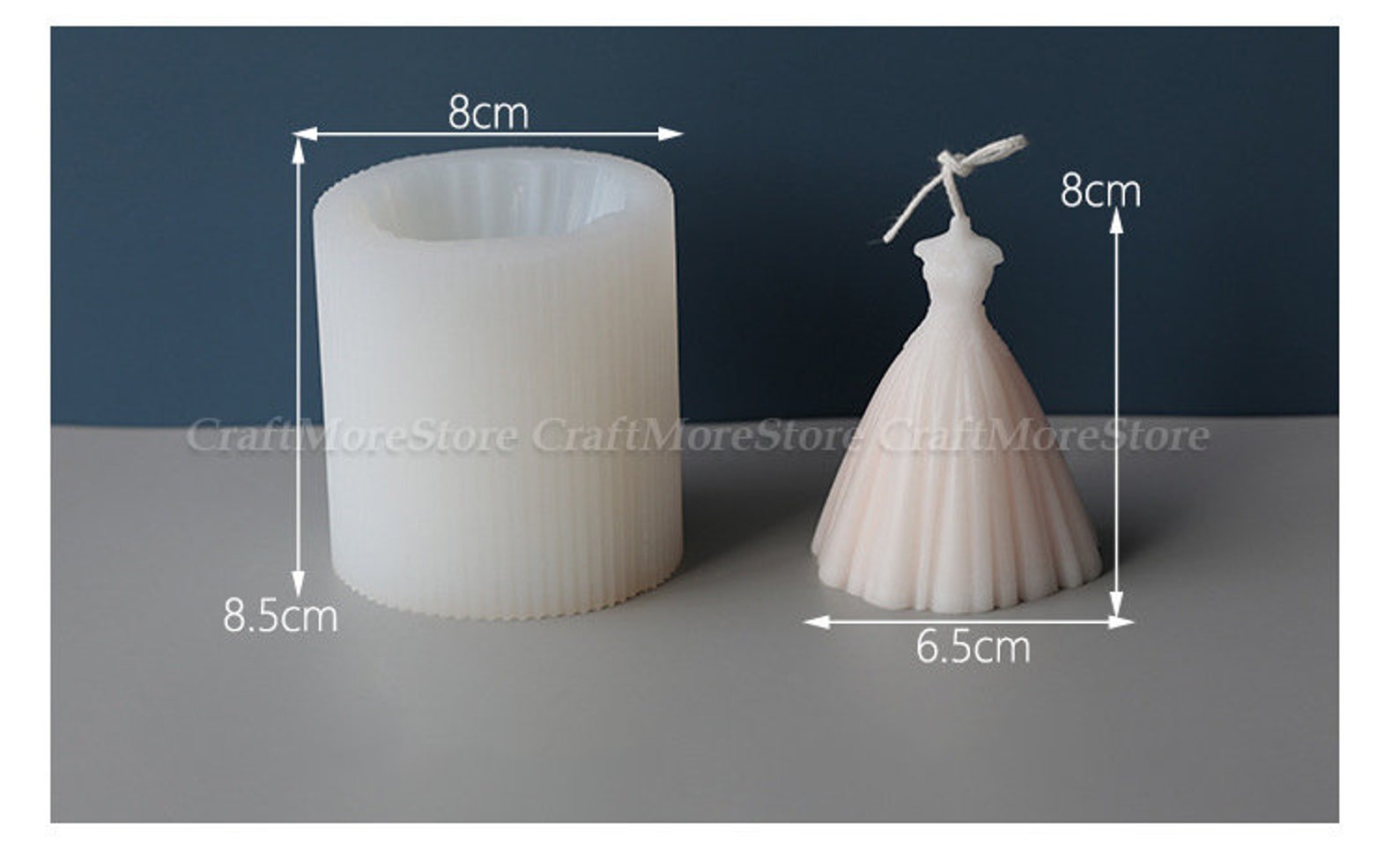 Romantic Wedding Dress Candle Moldsilicone Candle Moldcandle Etsy