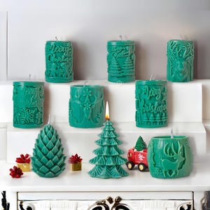 11 styles Christmas candle silicone molds-Christmas tree candle mold-pillar scented candle mold-silicone mold for candle making-candle mould