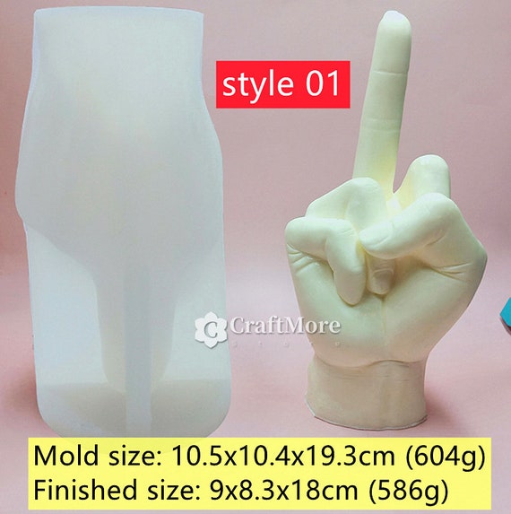 1Pc Middle Finger Candle Silicone Mold For Handmade Candles Desktop  Decoration Gypsum Epoxy Resin Aromatherapy Candle Making