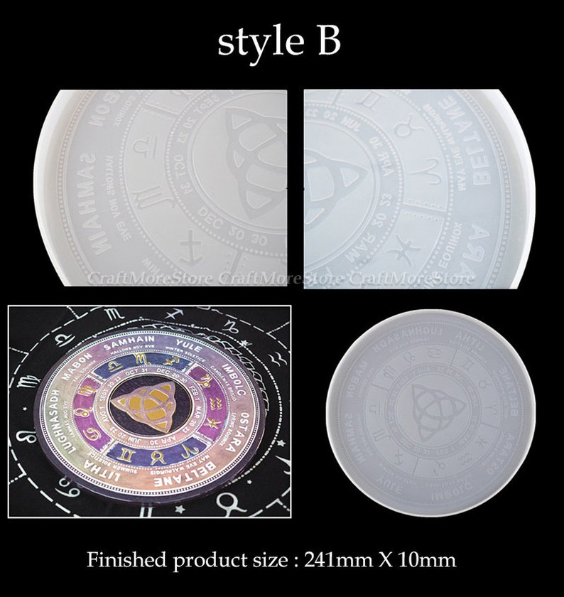 Tarot divination board Resin Mold-Silicone table mat mold-Zodiac constellation tray mold-Epoxy resin game board mold-Silicone coaster mold