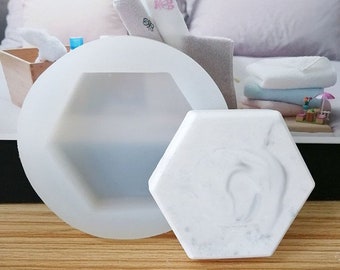 Small hexagon resin coaster mold-7.1cm*7.3cm Silicone coaster mould- Epoxy resin craft mold-Resin ornament base mold-DIY cup mat mold