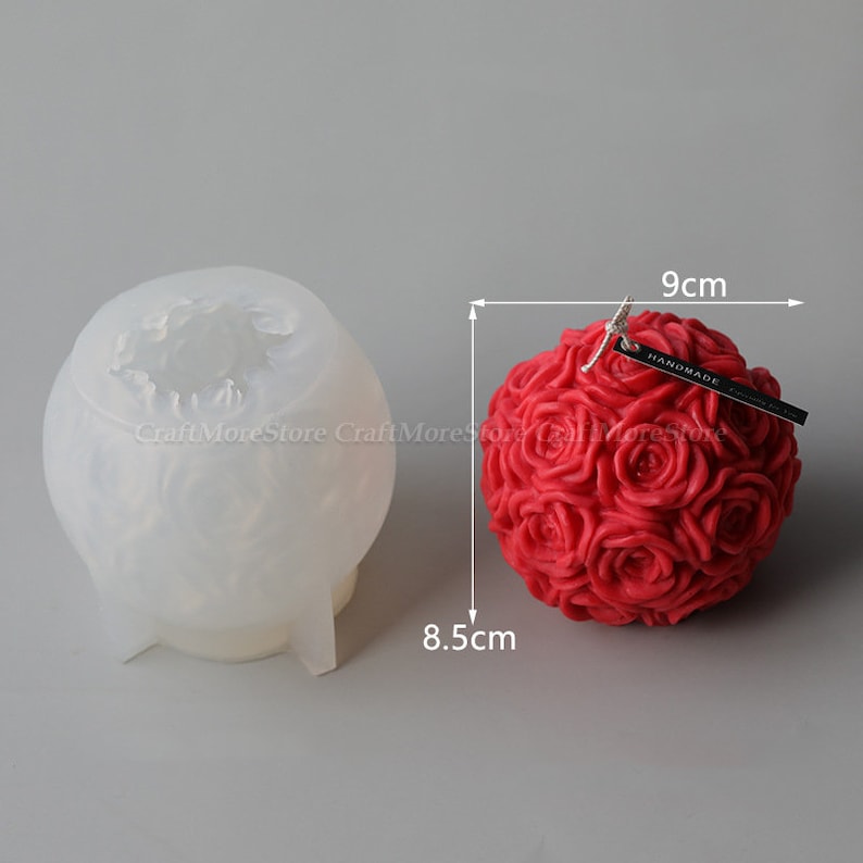 Big Rose flower ball Candle MoldSilicone candle MoldCandle Etsy