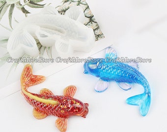 3D Silikon Koi Gießform-Kristall Fisch Resin Formen-Koi Silikonform-Resin Schmuck AnhängerForm-Fisch Schokoladenform-FondantForm-Home Dekoration