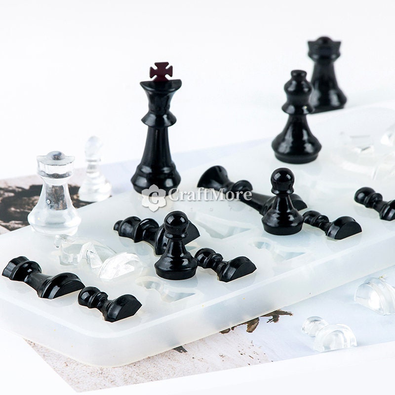 Chess Pieces Game Mold Silicone Chess Mold Clear Resin Mold for Chess Molds  for Craft Making DIY Chess Moulds 3d Chess Mold 