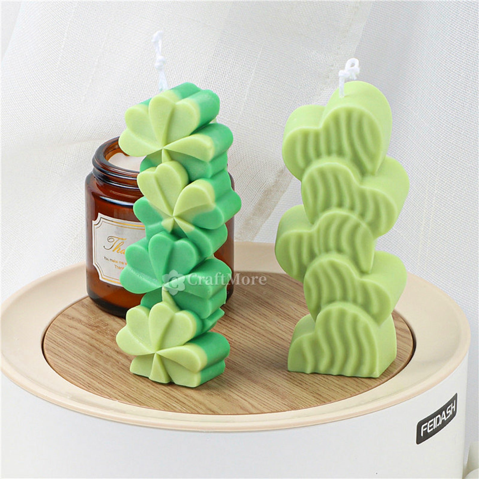 Flower Candle Moldoverlapping Flower Silicone Moldheart Etsy