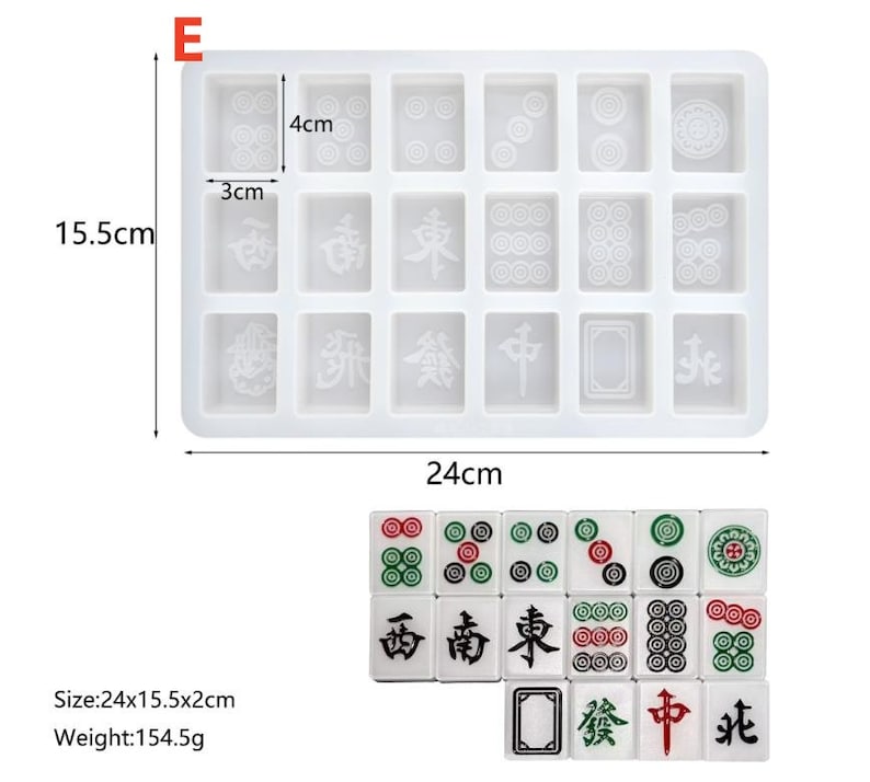 Mahjong Silicone Molds-Epoxy Mahjong Tiles Resin Mold-Silicone Mahjong Mold-Board Game Resin Mold-Epoxy Resin Mahjong Mould-Mahjong Mold image 7