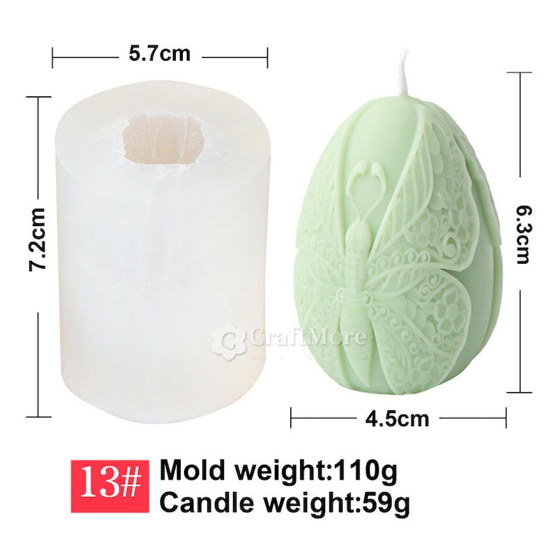Flower Embossed Egg Candle Moldeaster Egg Silicone Mold for Etsy