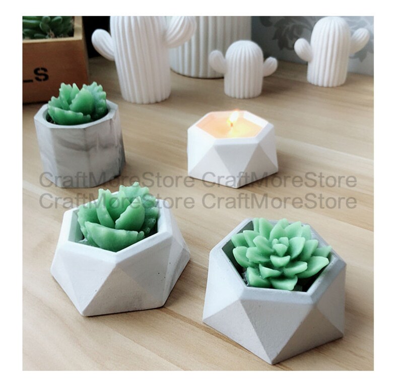 Cactus Candle Holder Mold 3D Succulent Plant Flowerpot Etsy