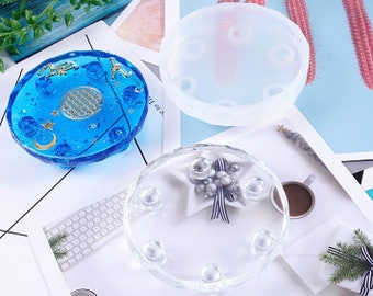 Round small table Silicone Mold for Home Decoration - Round face epoxy resin mold - for household products Making - craft supplies