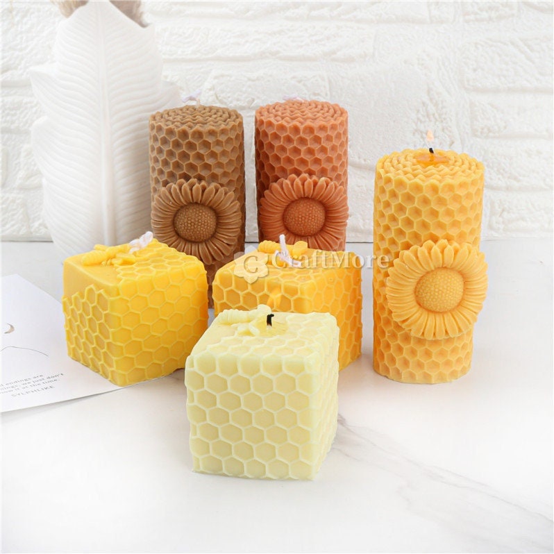 Beeswax Candle Making Kit DIY Colorful Beeswax Honeycomb Sheets with 98  Inch Candle Wicks for Hanukkah Party Kids Adults