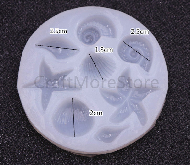 shell collection Pendant Cabochon soft Silicone Mold,UV Resin Transparent Silicone Mold,resin mold,uv resin mold,casting mold,starfish mold