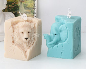 2 Stampi In Silicone Per Candele A Forma Di Elefante - Morbidi E Riutilizzabili Per Candele Fai Da Te
