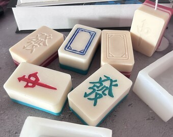 Mahjong Silikonform-Mahjong Kerze Harz Form-Silikon Seifenform-Mahjong Spiel Mould-Duftkerzen-Mahjong Mould-Mahjong Resin Art