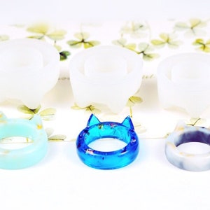 Cute cat ears Ring Silicone Mold for diy - 16mm/17mm/18mm round transparent resin mold - ring crafts - for Jewelry Making - craft supplies