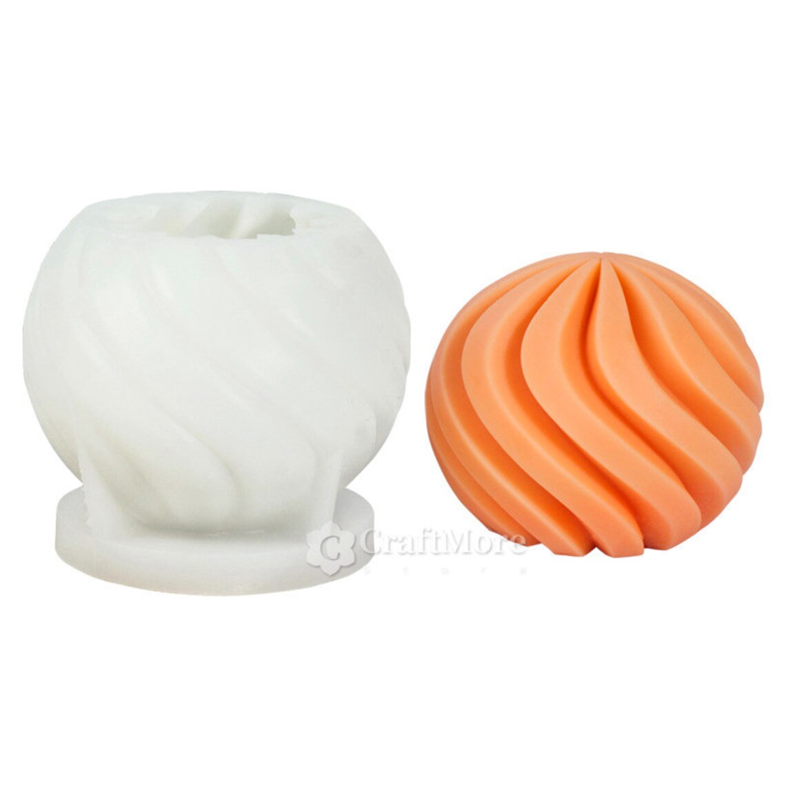 Abstract Spiral Sphere Candle Moldstriped Cylinder Candle Etsy