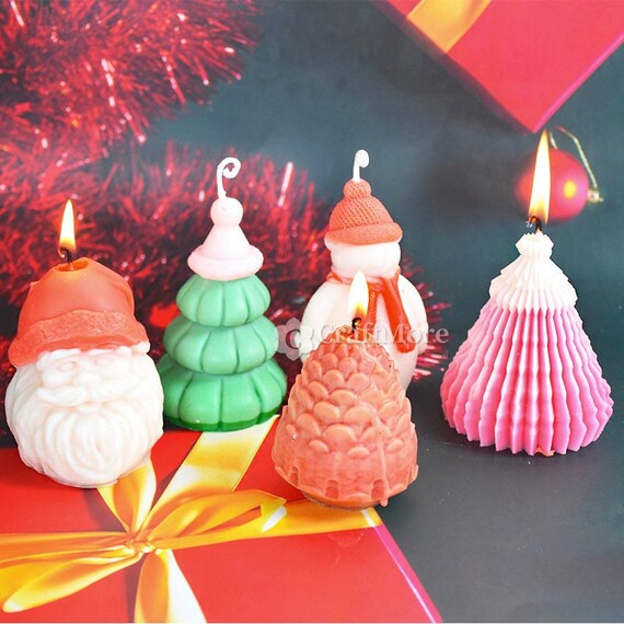 Moules Silicone Pour Bougies De Noël - Formes Sapin Et Bonhomme Pain D'épice, Lot De 2 - 9