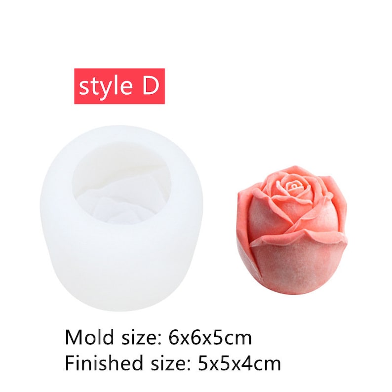 Big Rose Flower Ball Candle Moldsilicone Candle Moldrose Etsy