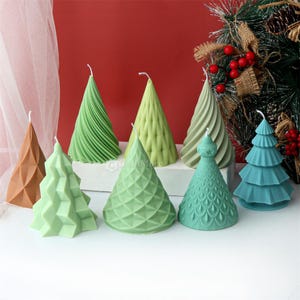 Irregular cone candle silicone mold-geometric Christmas tree candle mold-Scented candle mold-Abstract Christmas tree ornaments concrete mold