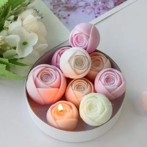 Valentine&#39;s Day rose candle silicone mold-Flower candle mold-Aroma candle mold-Chocolate/Fondant/Pastry/Cake Mold-Flower diffuser stone mold