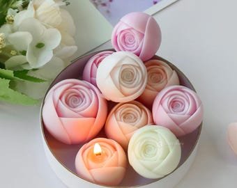 Valentine's Day rose candle silicone mold-Flower candle mold-Aroma candle mold-Chocolate/Fondant/Pastry/Cake Mold-Flower diffuser stone mold