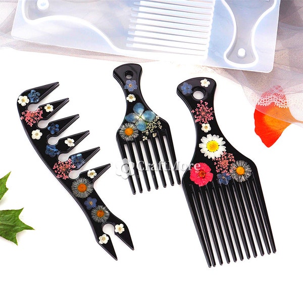 Slicked Hair comb Resin Mold-Barber Flat Top Comb Mold-Haircut Level Comb Mold-Large Teeth Comb Mold-Silicone comb mold for slicked hair