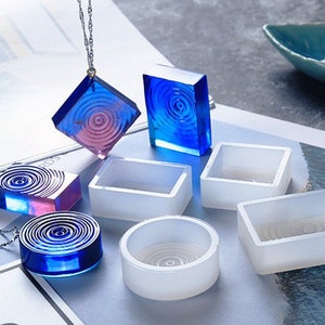 Vortex pendant Silicone Mold for jewelry making -  ripple surface cube resin mold -  for necklace pendant products Making - craft supplies