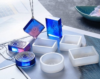 Vortex pendant Silicone Mold for jewelry making -  ripple surface cube resin mold -  for necklace pendant products Making - craft supplies