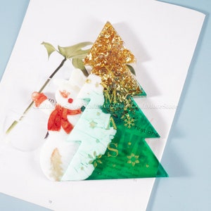 New Christmas Silicone Mold-Christmas tree Resin Mold-Snowman Ornament Mold-Creative Home Decoration Mold-Epoxy Resin Doorplate Mold
