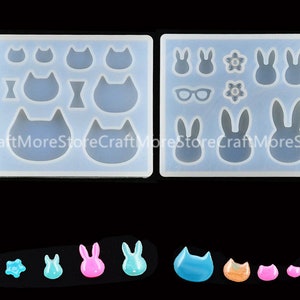 Katze Kaninchen DIY Halskette Schmuck Form Anhänger Kristall Skala Schmuck Harz Formen für Schmuckherstellung Werkzeug