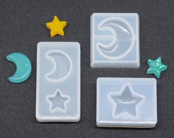 Stars & Moon Silicone pendant Mold - resin pendant mold - resin craft mold - for Jewelry Making - Resin jewelry pendant molds