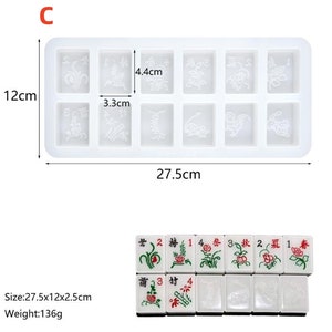 Mahjong Silicone Molds-Epoxy Mahjong Tiles Resin Mold-Silicone Mahjong Mold-Board Game Resin Mold-Epoxy Resin Mahjong Mould-Mahjong Mold image 5