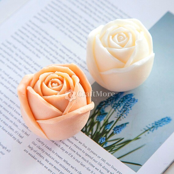 DIY Rose Silicone Mold Flower Candle Mold 3D Candle Soap Plaster Resin Cake  Baking Tool Home Decoration Gift Flower Heart Molds