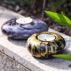 Epoxy resin candle holder mold-Oval/Round candle holder silicone mold-Cement concrete plaster candlestick mould for tealight candles
