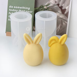 Easter egg silicone mold-Bunny egg candle mold-Scented candle mold-Easter ornaments plaster/concrete/raysin/resin mold-DIY Easter decoration