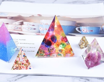 Solid triangle silicone mold for home decoration - Pyramid epoxy resin mold - cone mould for household products Making - crafts supplies