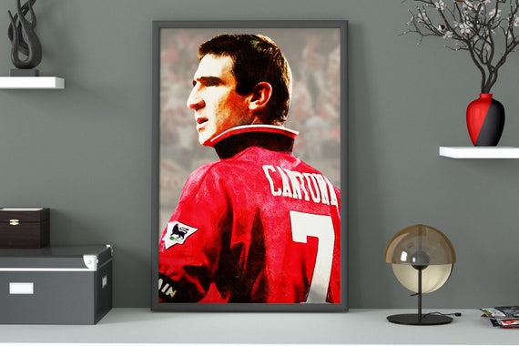 Eric Cantona Poster Manchester United Print Football Etsy