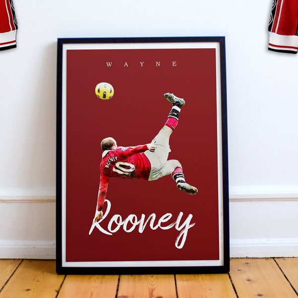 Wayne Rooney Poster, Manchester United Posters, Manchester United Prints, Football Posters, Football Prints, Rooney Posters, Rooney Prints